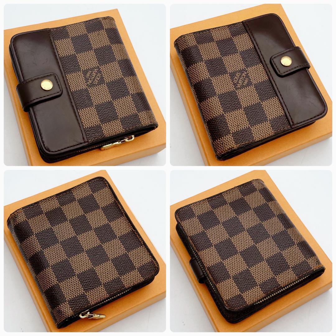 開運財布！ルイヴィトン コンパクトジップ ダミエ 財布 正規保証2X5326.