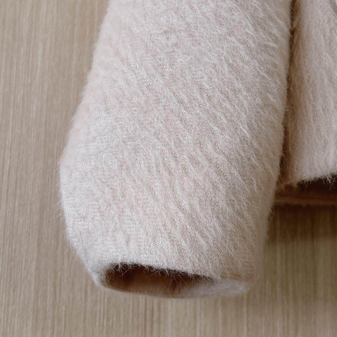 1034】美品 アナイ アルパカヘリンボンショートコート ライトベージュ