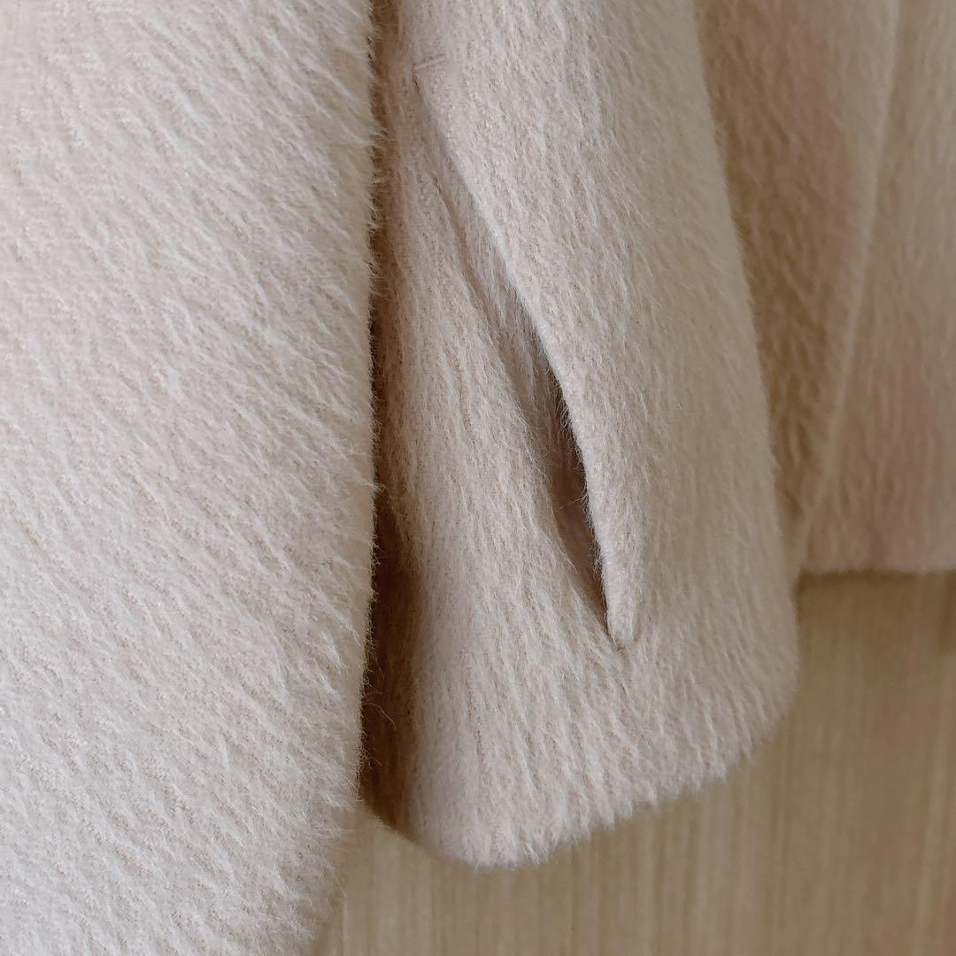 1034】美品 アナイ アルパカヘリンボンショートコート ライトベージュ