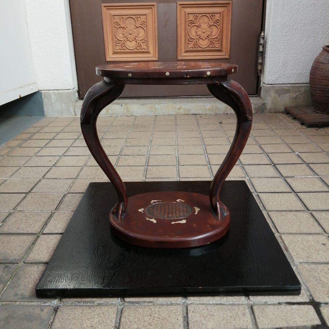 朝鮮螺鈿花台　32.3cm　後期李朝