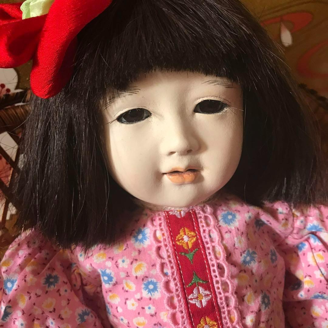 市松人形 松龍斎 太田徳久 15号 52cm 木製スタンド付き