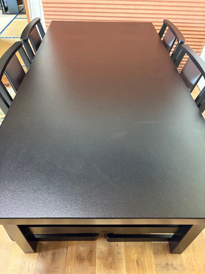 木曽　本山漆器　ダイニングテーブル　6人用　業務用　低めの　和室も　テーブルのみ