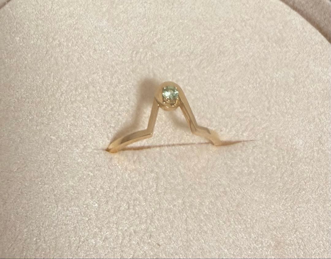 【1/4〆セール】AHKAHリング 18k ゴールド グリーンガーネット 15号