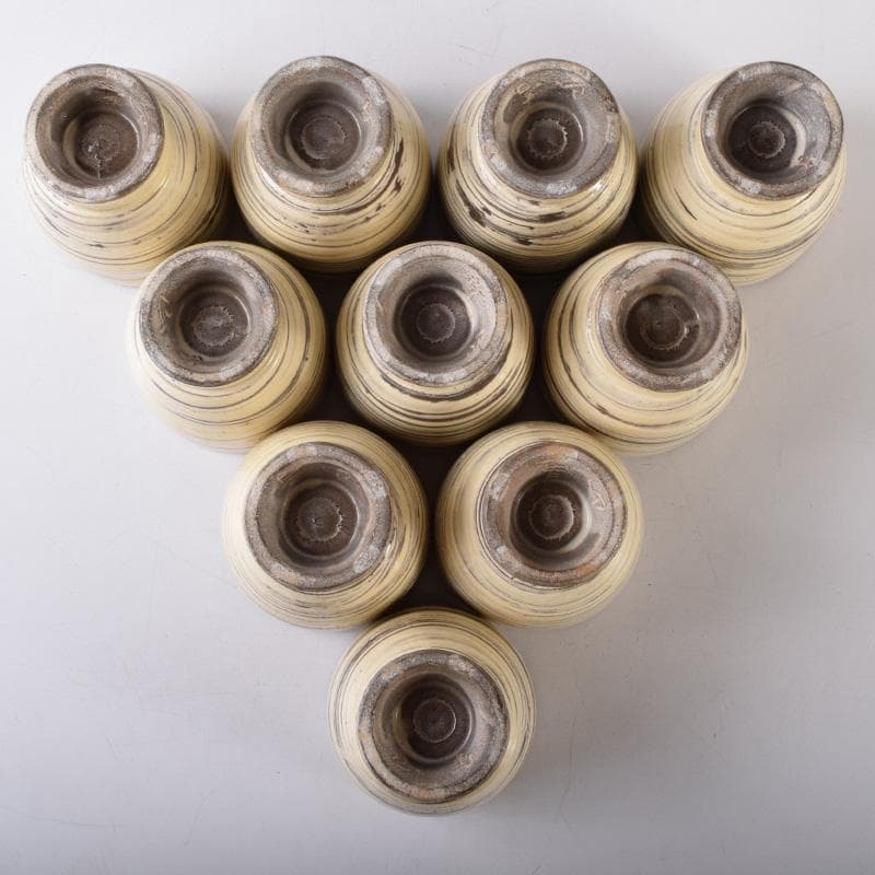 煎茶道具 春来居窯 多気檗山作 刷毛目 湯呑 茶托付 十客 共