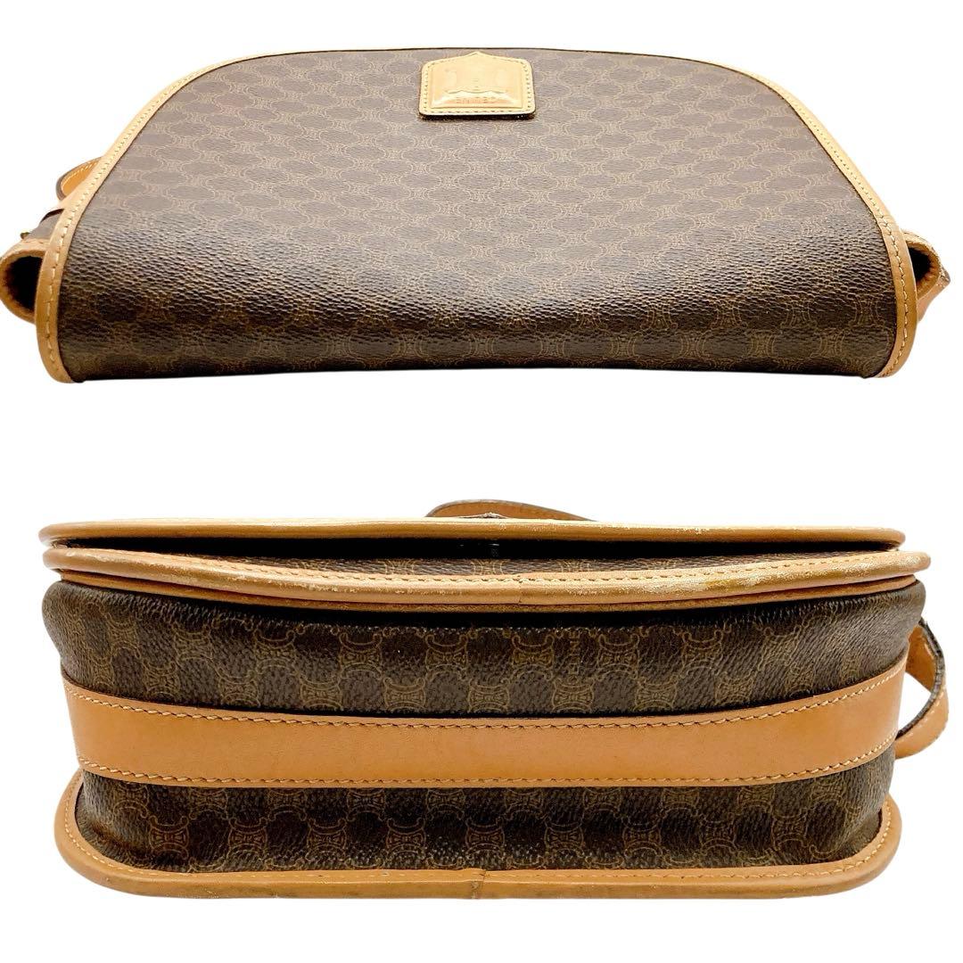 CELINE✨セリーヌ　ショルダーバッグ　マカダム　総柄　ヴィンテージ　ブラウン