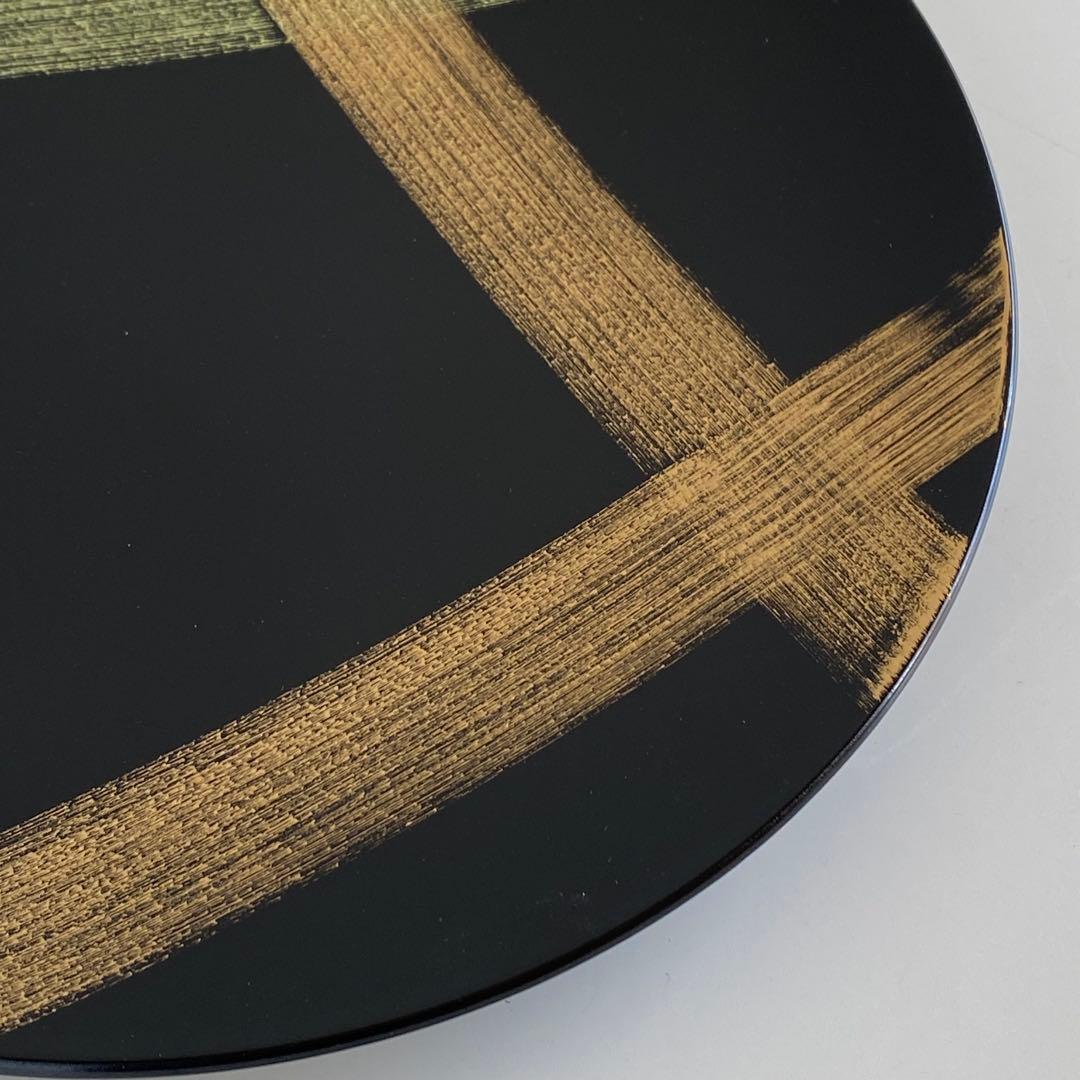 新品未使用品 山田平安堂 プレート大 2枚セット 海龍 飾皿 漆器