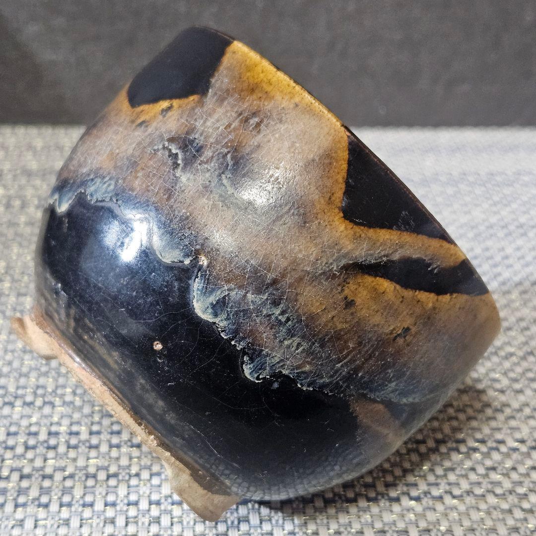 名品❗】時代古作 中国古陶磁 南宋時代頃 吉州窯 玳玻天目 茶碗