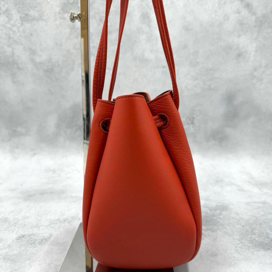 未使用級✨HIROFU ロシェ レザー ショルダーバッグS オレンジ