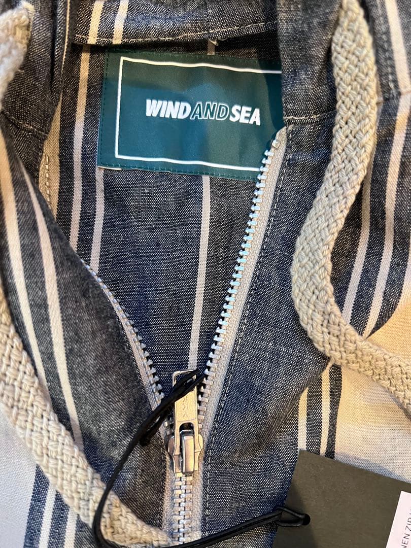 トップス WDS STRIPE LINEN ZIP UP HOODIE