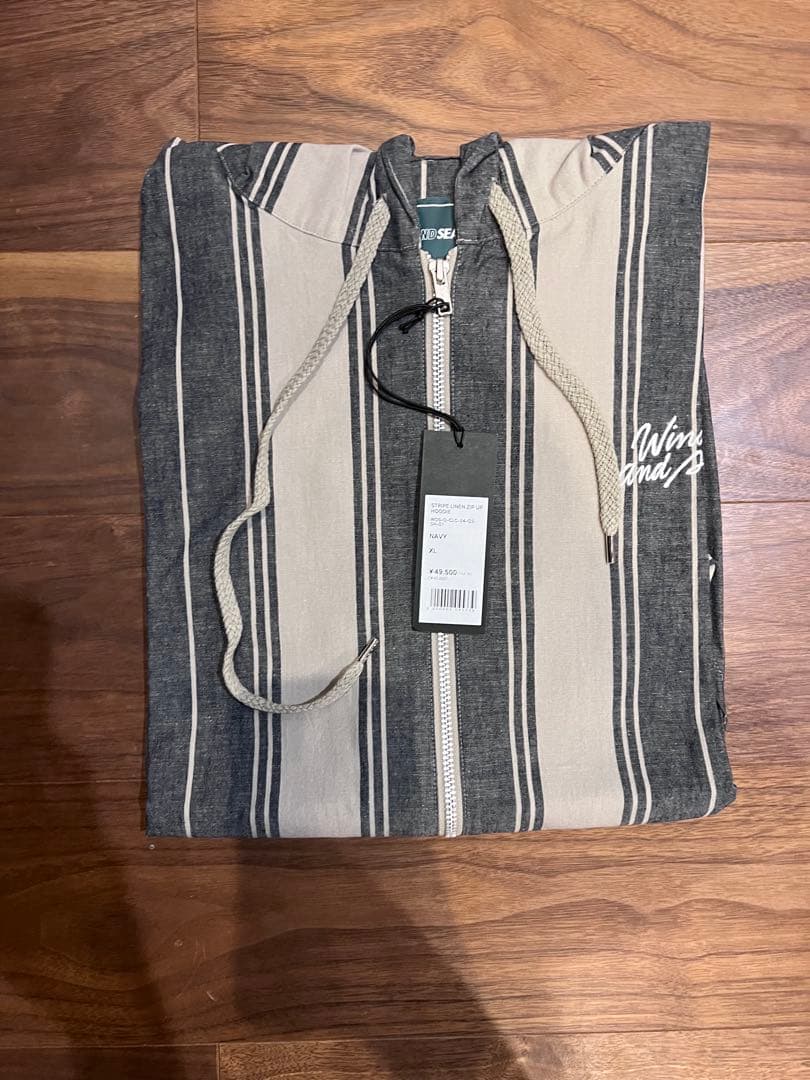 トップス WDS STRIPE LINEN ZIP UP HOODIE