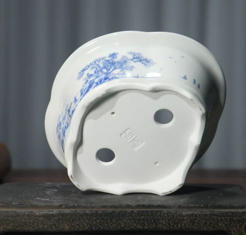 盆栽鉢 青花磁鉢 山野草鉢 多肉植物 植木鉢 小品大品盆栽鉢 陶器鉢置物