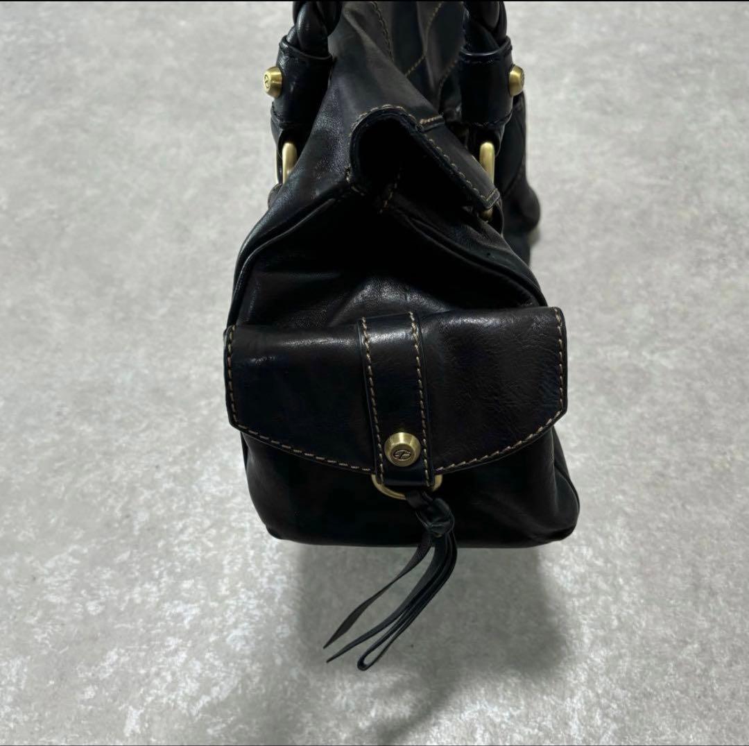バッグ lether gimmick mini boston bag black y2k