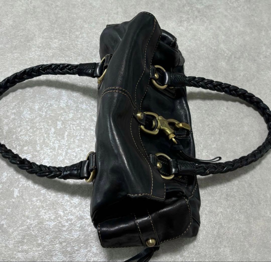 バッグ lether gimmick mini boston bag black y2k