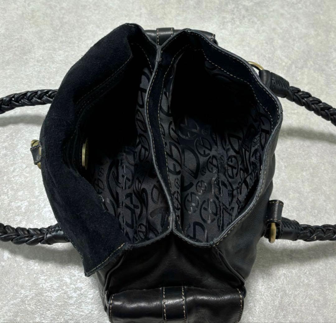 バッグ lether gimmick mini boston bag black y2k