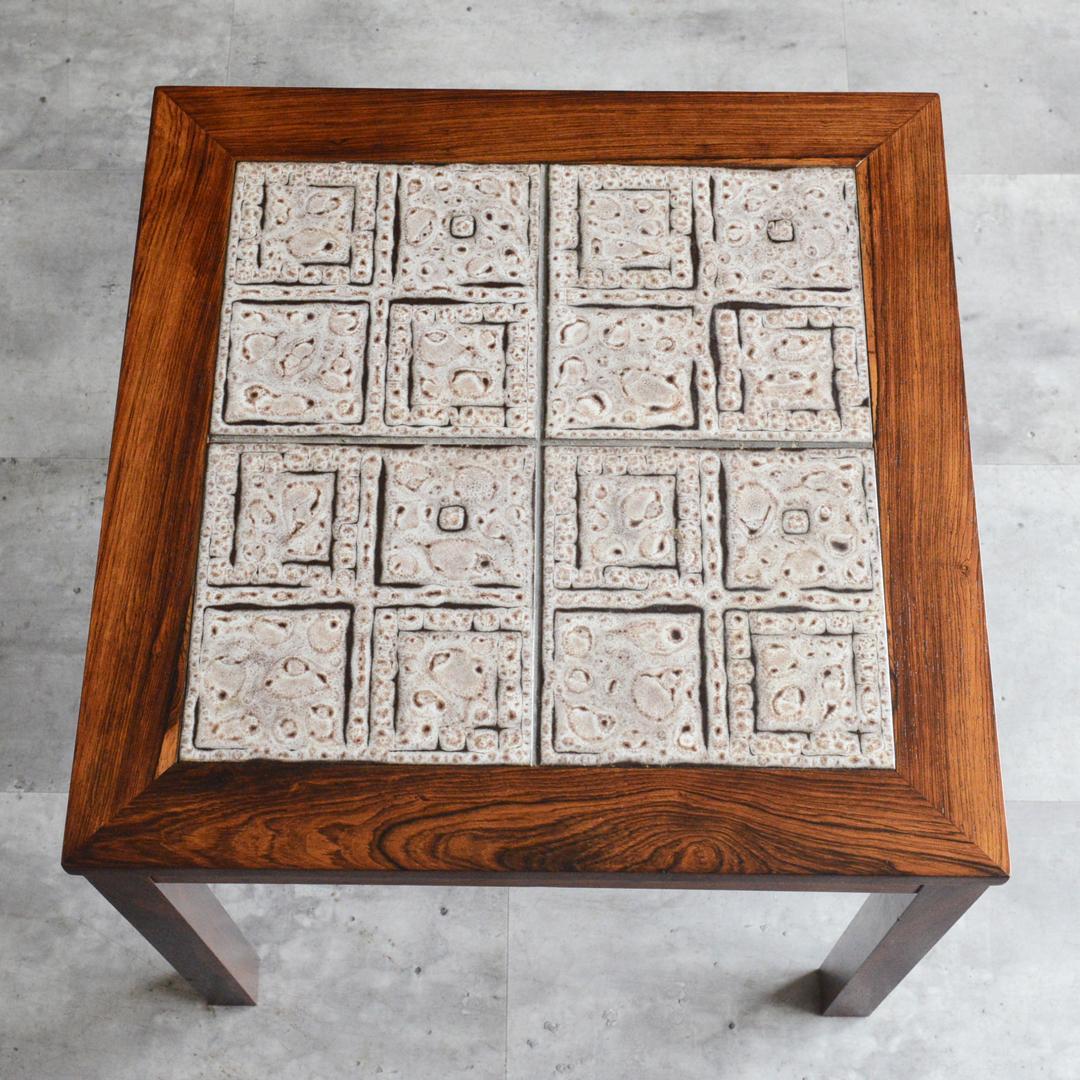 デンマーク 北欧ヴィンテージ タイルトップ サイドテーブル ローズ