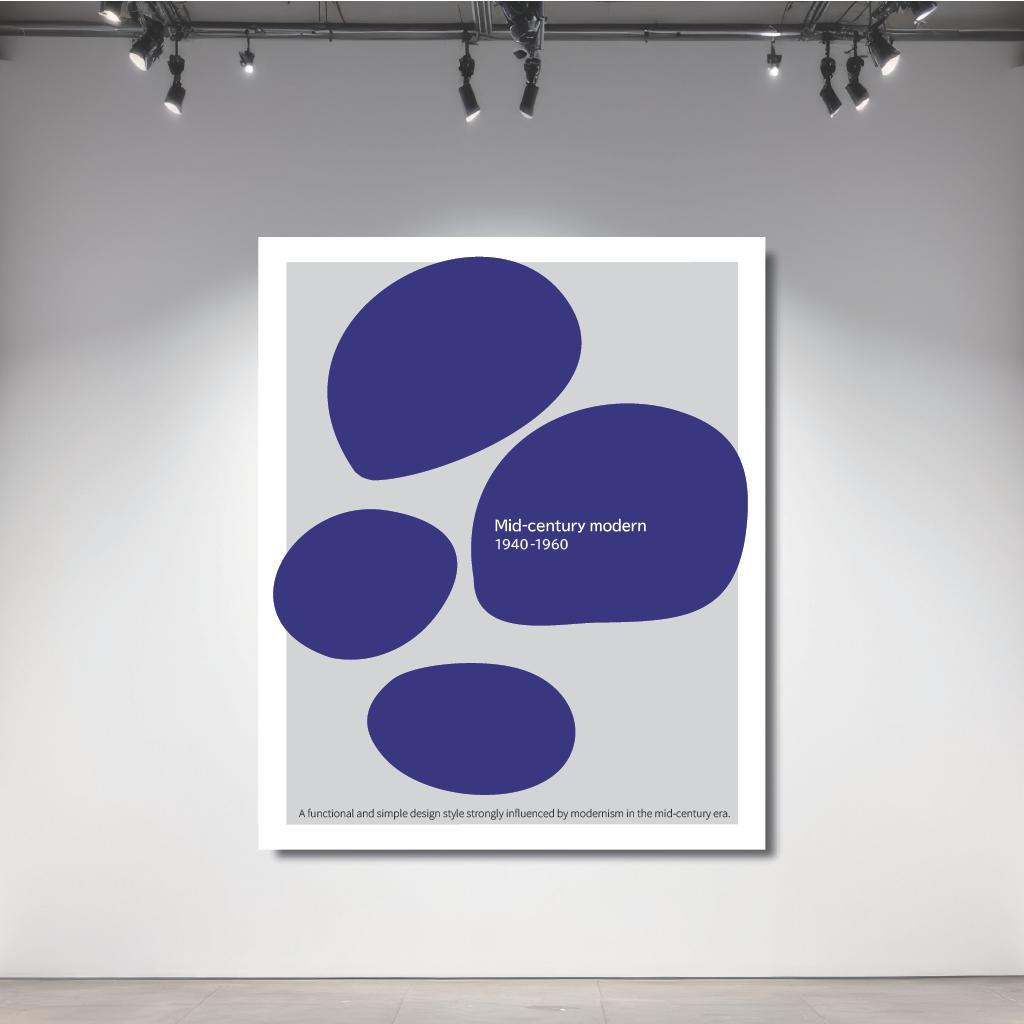 Mid-Century MODERN－blue-001／ アートポスター