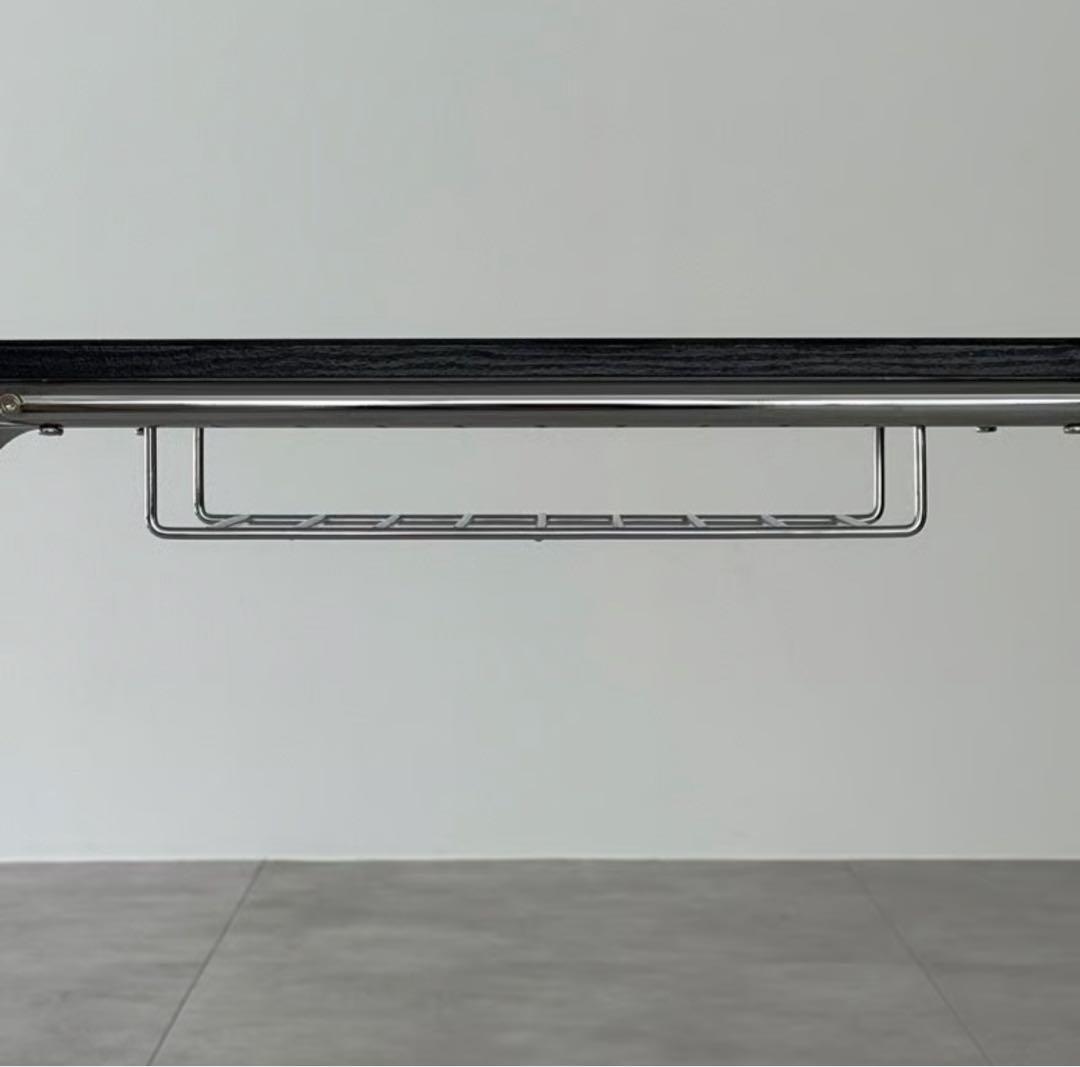 table-03192　ブラック サイドポケット キャスター付きデスク