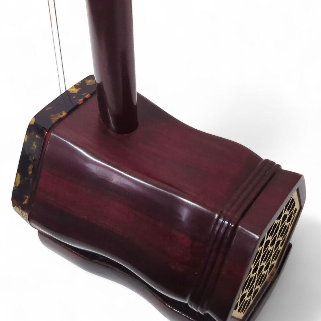 萬菊根製 二胡 優質紫檀 蛇本革 弓付き ケース付き