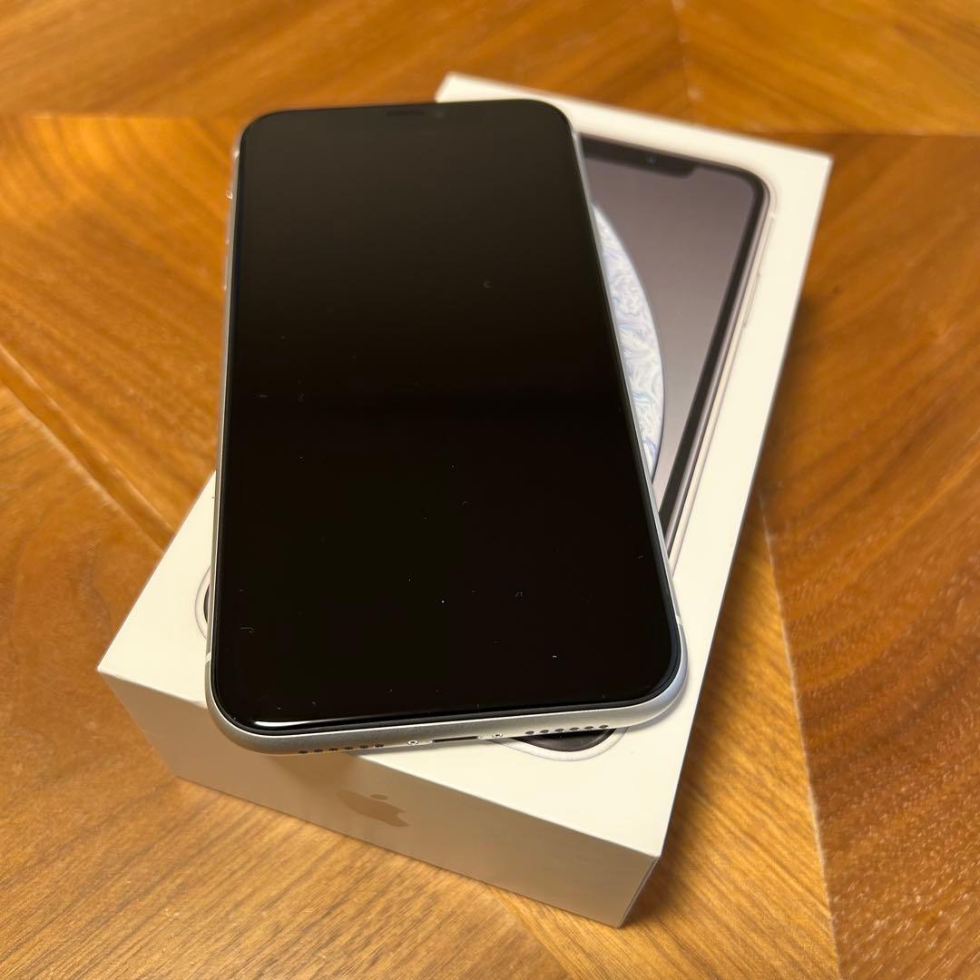 超美品】iPhone XR ホワイト 64GB SIMフリー 充電容量96%