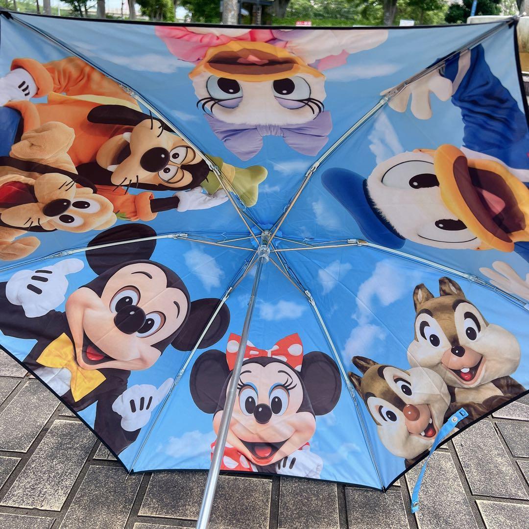 ディズニー 実写 旧フェイス 晴雨兼用傘 日傘 折りたたみ傘 1級遮光