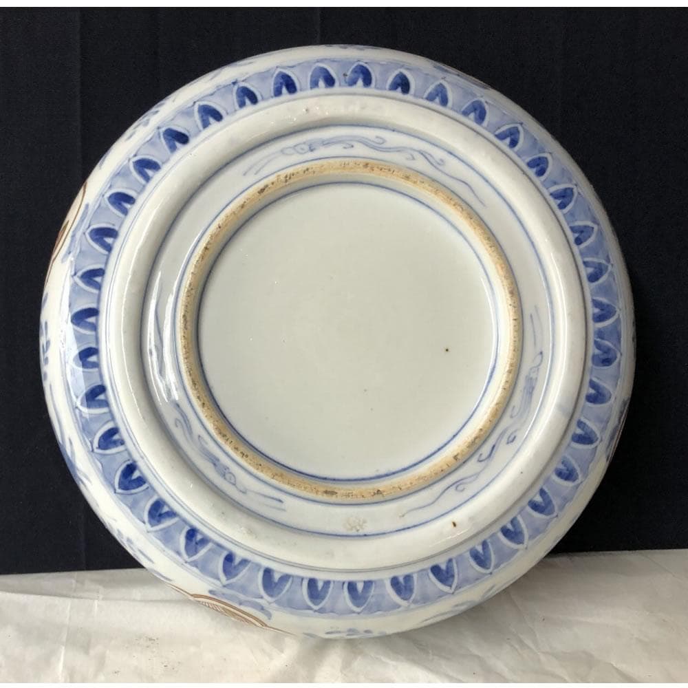 きなこ様専用 e3002 古伊万里 色絵 鉢 径24.7cm 二重高台