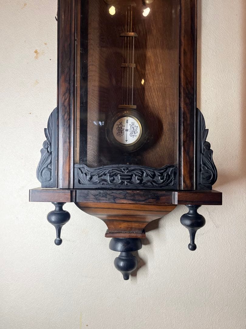 ユンハンス　黒柿　柱時計　古時計　振り子　レトロ　精工舎　ゼンマイ　アンティーク