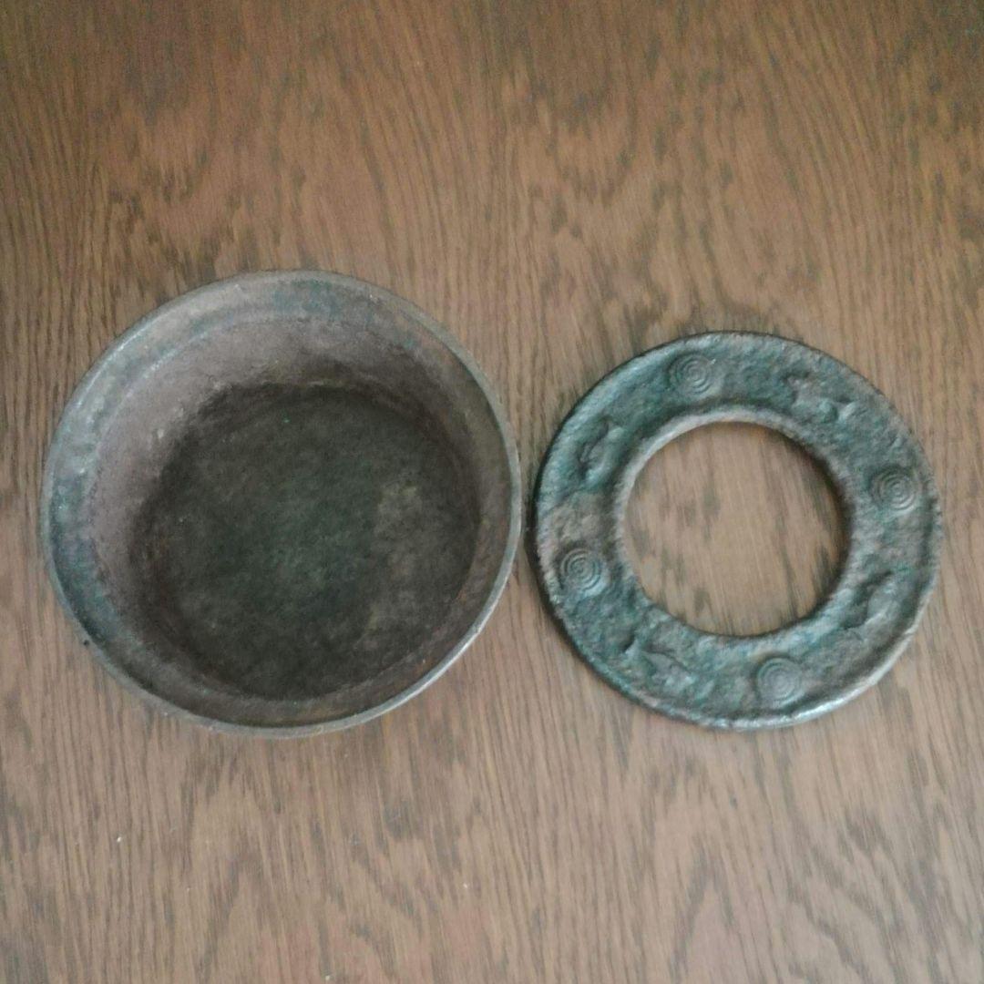 逸品　古鉄　平安省鋳堂　蓋物　香炉　花活け　灰皿　明治金工　和骨董　アンティーク