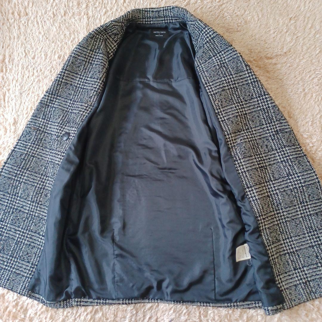 ユナイテッドトウキョウ チェックコート チェスターコート ツイード