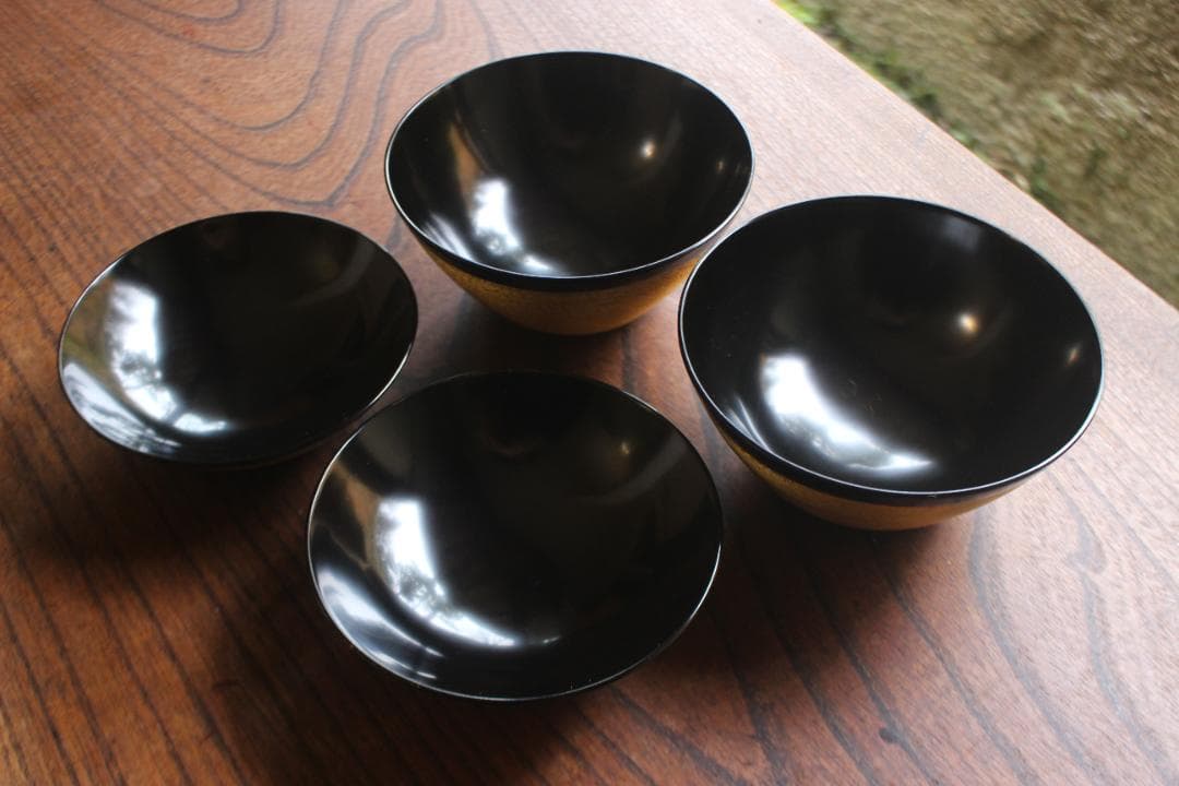 時代逸品！極上金塗糸目の美しいお椀2点（検輪島塗京塗雑煮椀