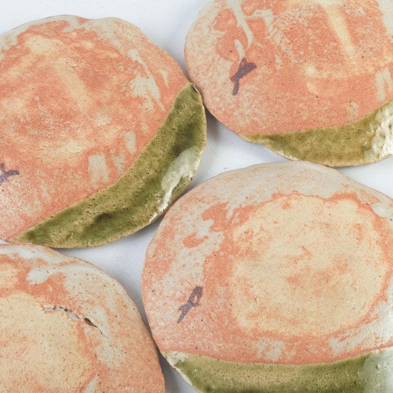 和食器 茶懐石 織部焼 蟹図 銘々皿 五客 C 9286