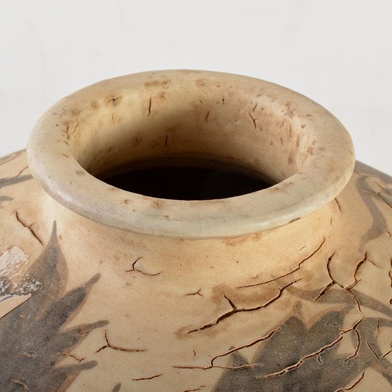 中国 磁州窯白磁 鉄絵花卉文瓶 M 6321C