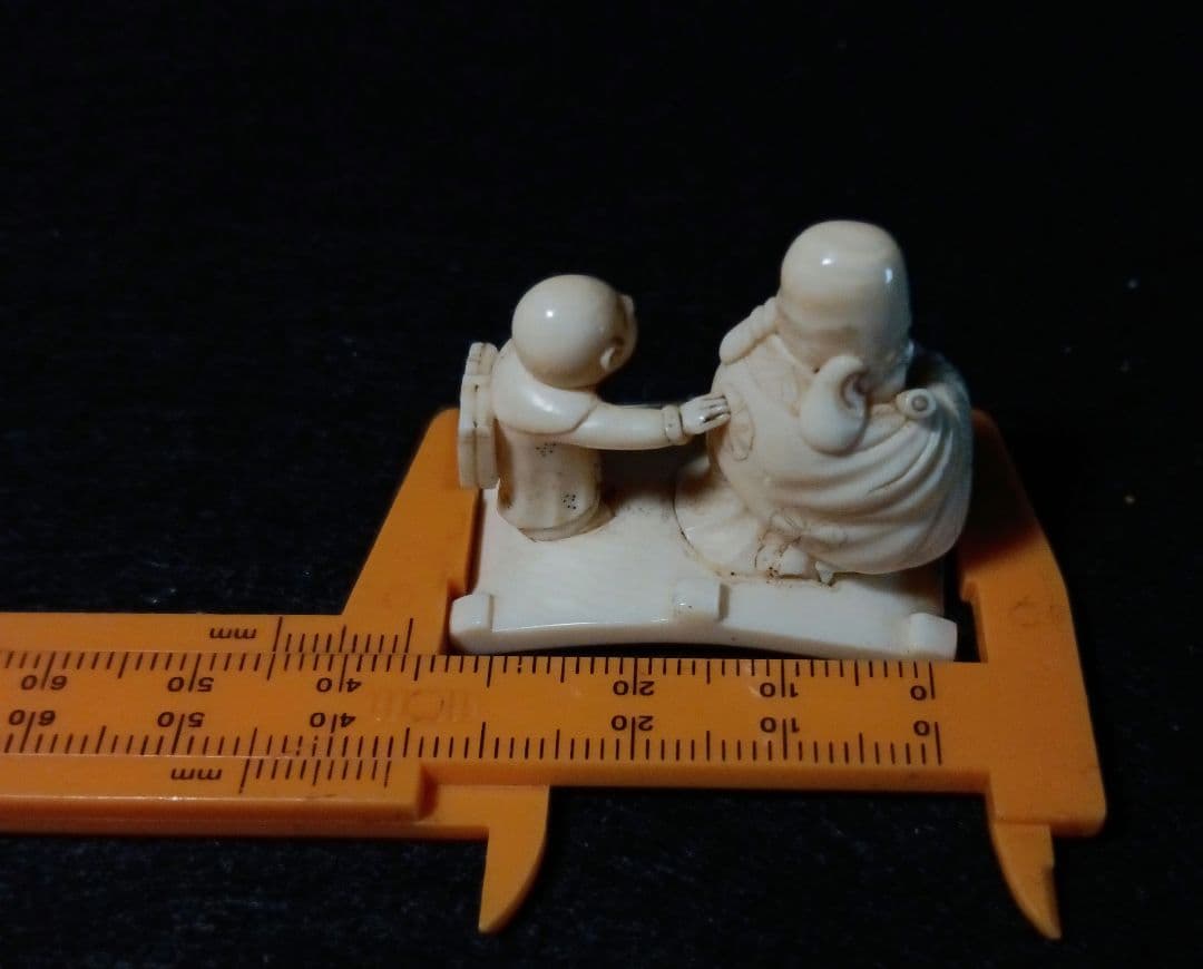 江戸時代 根付 「寿老人と唐子」 無銘 - メルカリ