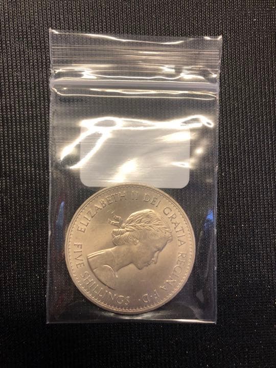 1960年イギリスクラウンコインエリザベス女王5シリング39ミリ 1960年