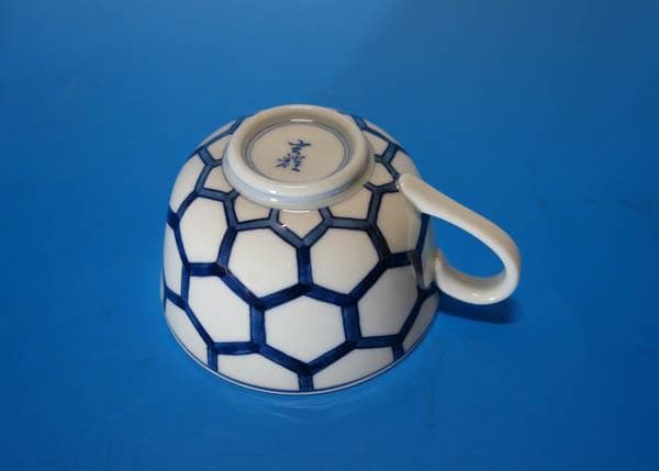 有田焼 村上玄輝 染付 亀甲文 六角紋 カップ＆ソーサー 碗皿 2203