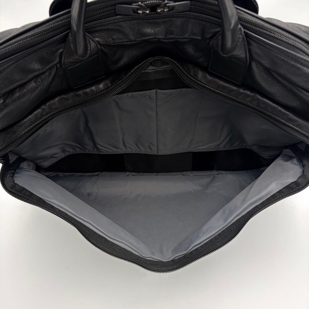 ポーター タイムブラック 2way ブリーフケース ショルダーバッグ 黒 レザー