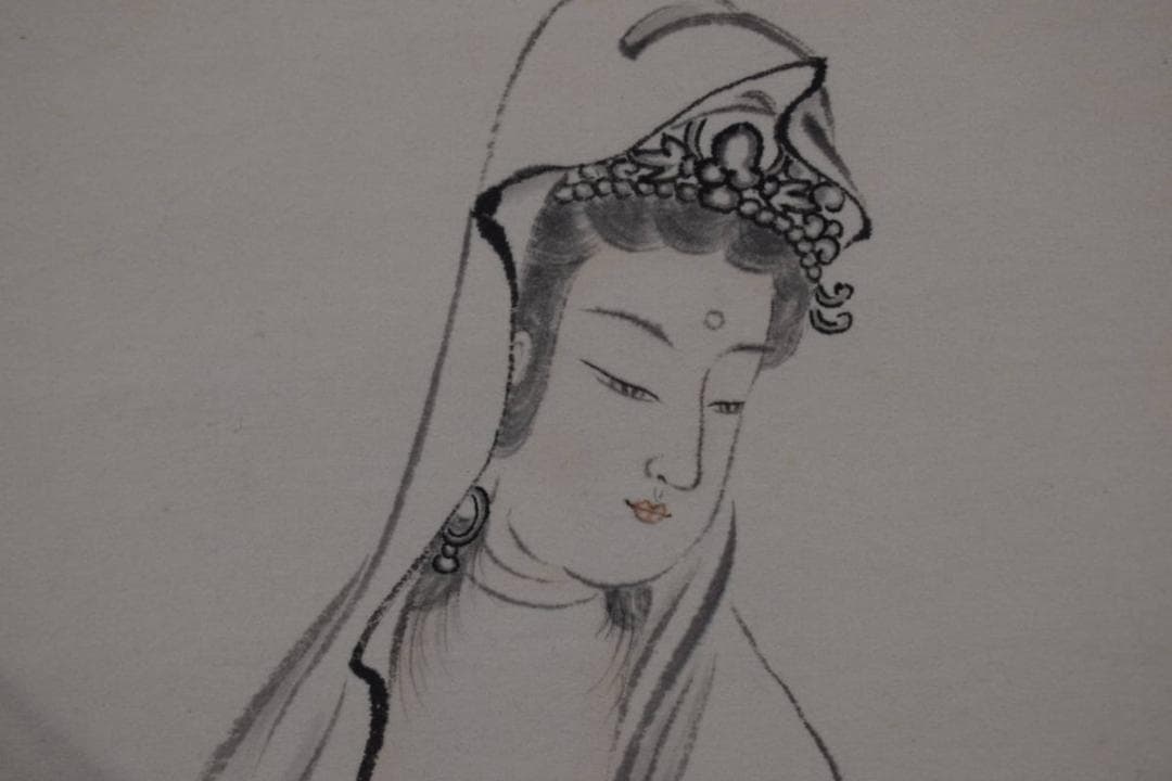 作者不詳/十句観音経/白衣観音像/龍乗観音/掛軸☆宝船☆Z-604 作者不詳/十句観音経/白衣観音像/龍乗観音/掛軸☆宝船☆