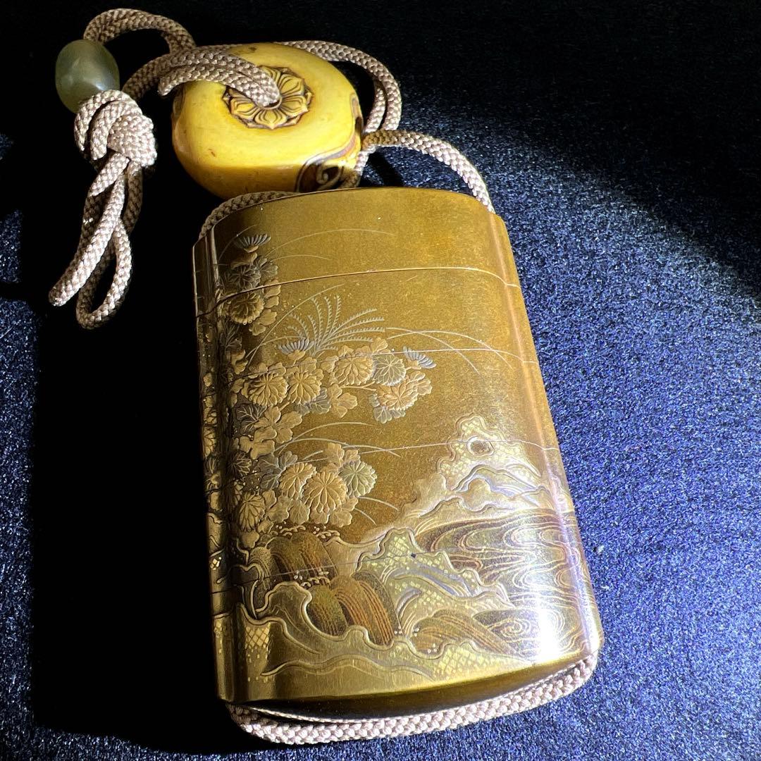 在銘 極上蒔絵 饅頭根付印籠 40g 東Y7-1219☆2Fチコチル