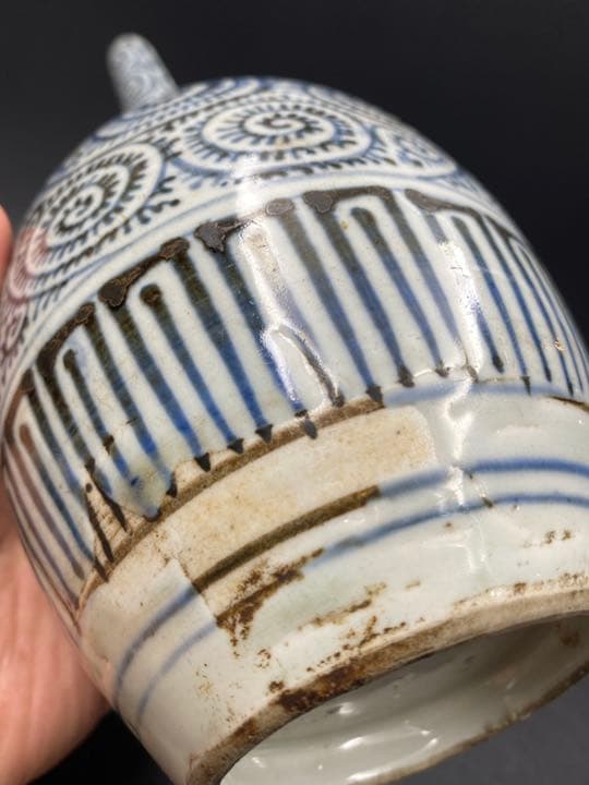 古伊万里 蛸唐草 27cm 鶴首 徳利 花入 一輪挿し 御神酒徳利