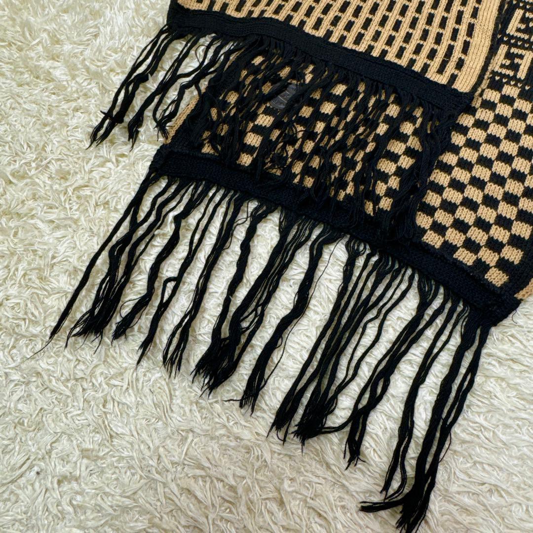希少カシミヤ混✨FENDI リバーシブル 柔らかニット フリンジ ズッカ