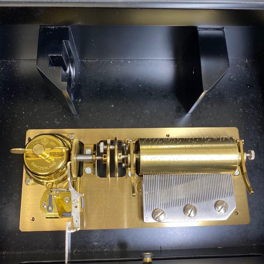 リュージュ50弁5曲　シリンダー式メカニカルオルゴール共箱東さ7-0219☆1F