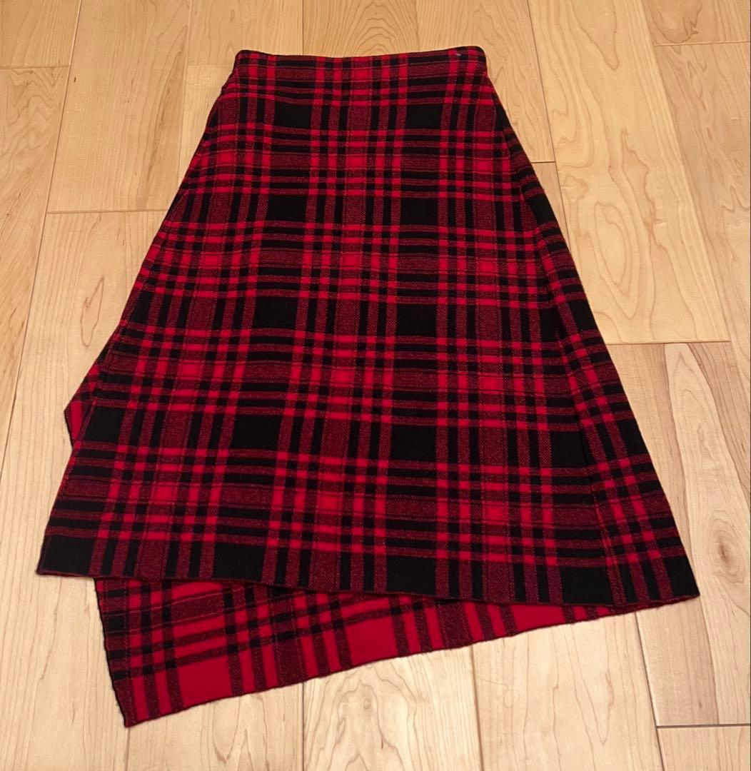 【美品】ラルフローレンRalph Lauren チェックラップスカート　XS