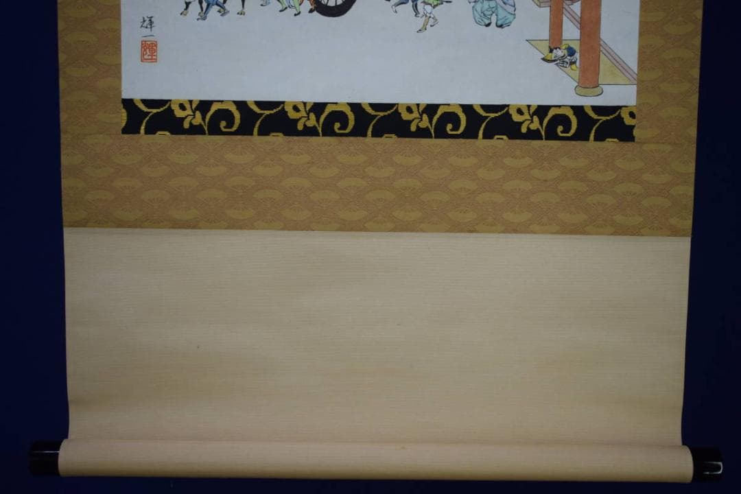 複製/八木輝一/平治物語/工芸/桐共箱付/布袋屋掛軸HJ-149