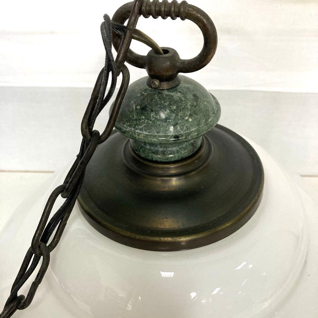 昭和レトロ ペンダントライト ミルクガラス フリル ビンテージ ＊要