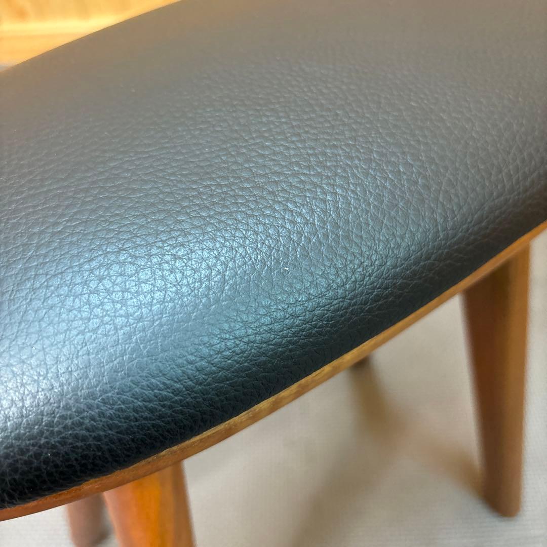 ナガノインテリア スツール ウォールナット×天然皮革