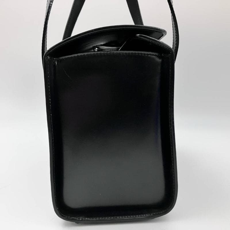 三連金具● セリーヌ 2927 ハンドバッグ 黒 ガンチーニ ゴールド金具