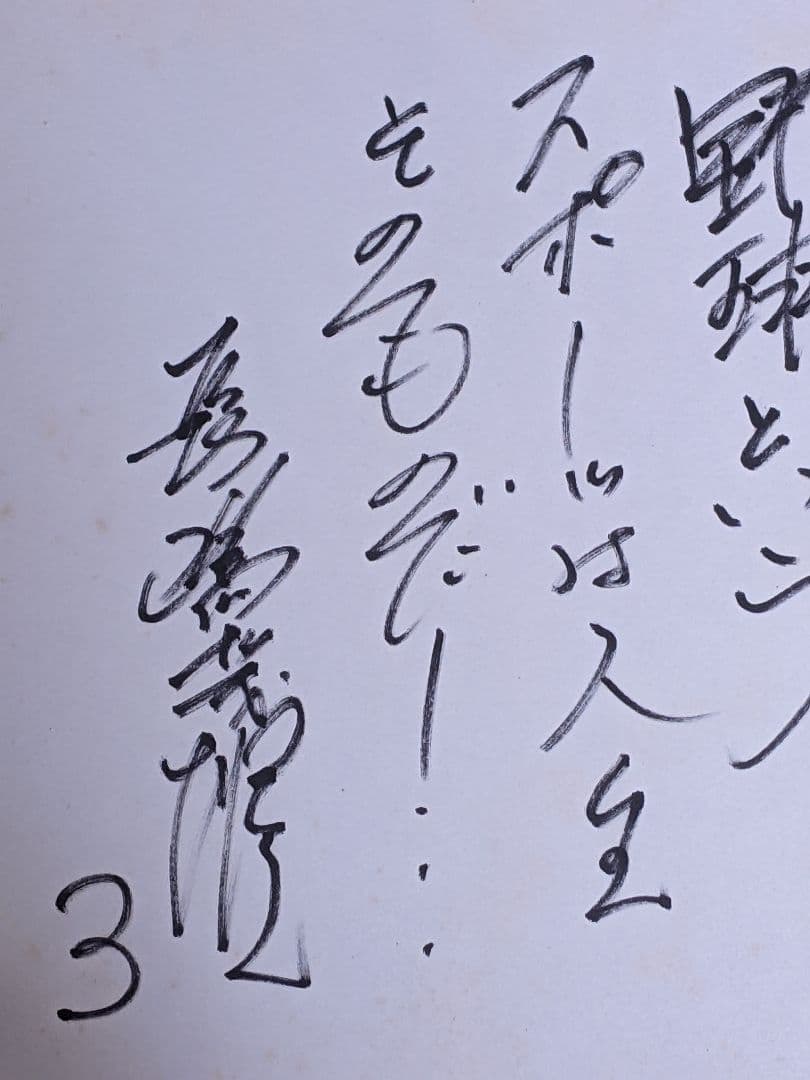 H*A様 長嶋茂雄 直筆色紙「 野球というスポーツは人生そのものだ