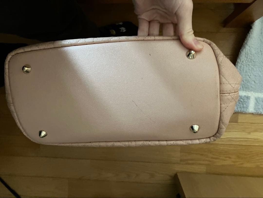 Dior キルティング ピンク ハンドバッグ　カナージュ　ピンク