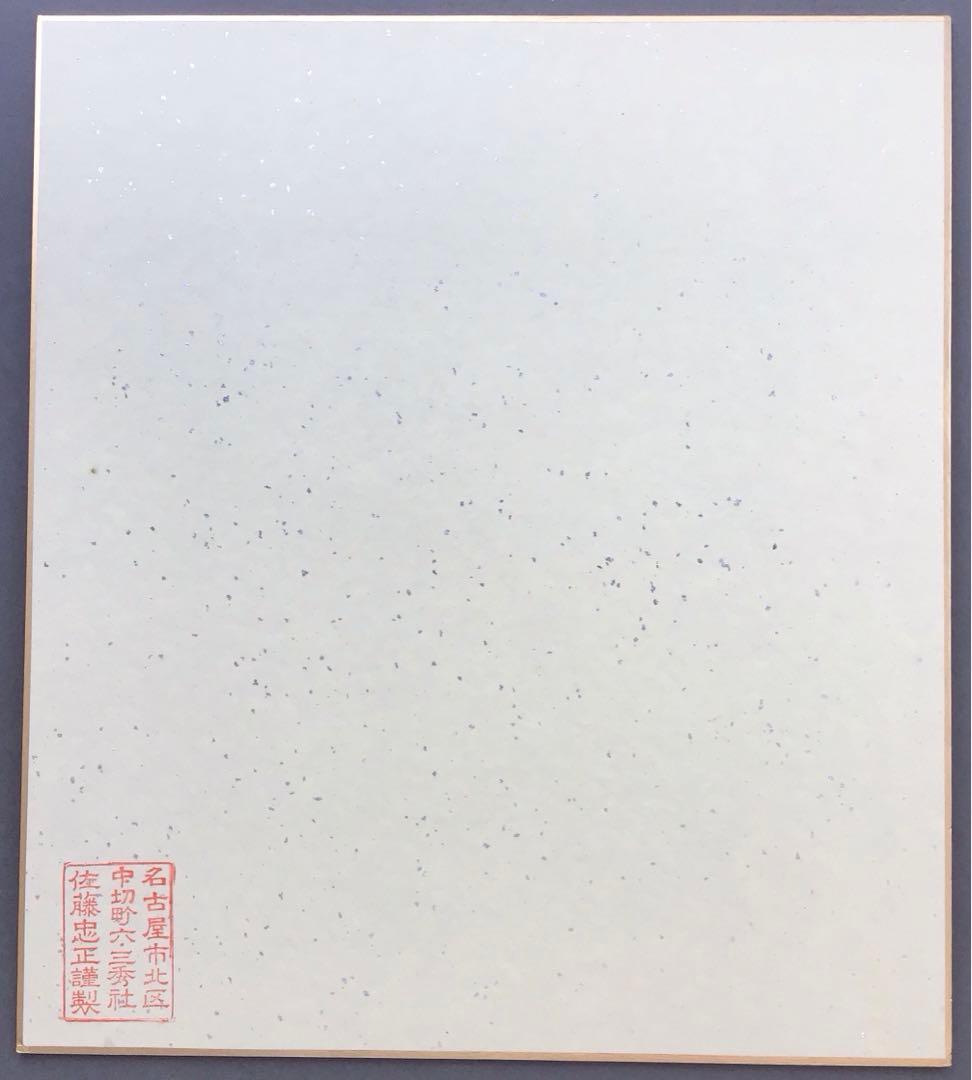 色紙￼摩詞般若波羅蜜多心経写経 水谷健一謹書 佐藤忠正謹製