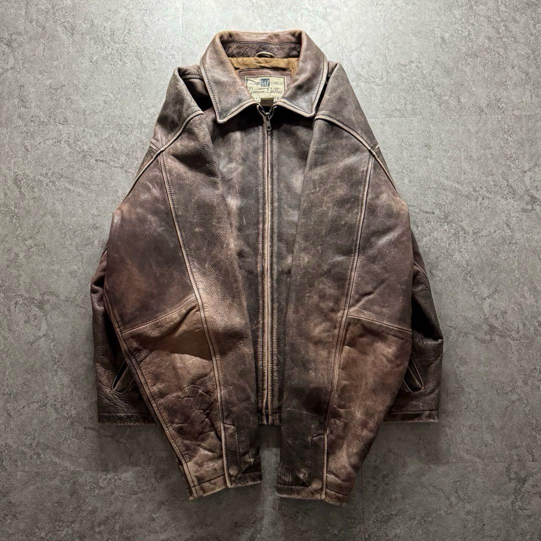 90s OLD GAP L シングルライダース プレミアムスタンダード レザー