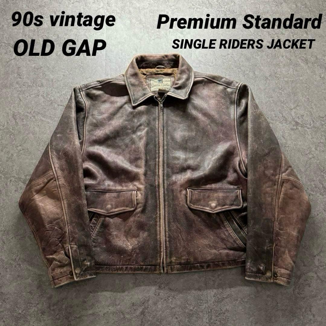 90s OLD GAP L シングルライダース プレミアムスタンダード レザー